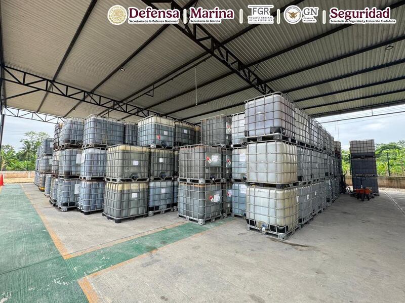 Decomiso de huachicol en Tabasco