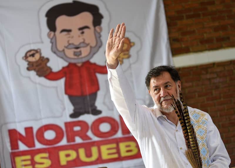 Gerardo Fernández Noroña, senador de Morena, aparece en encuestas como posible candidato para las elecciones presidenciales de 2030. Gerardo Fernández Noroña en una Asamblea Informativa en la ciudad de Toluca cuando buscó la candidatura presidencial de Morena en 2024.