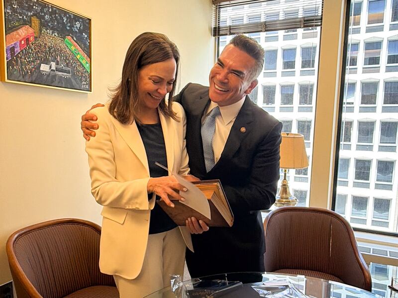 Alito Moreno y María Corina Machado