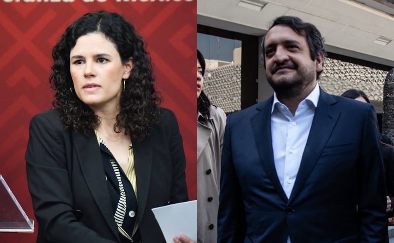 Luisa Alcalde y Andy López Beltrán