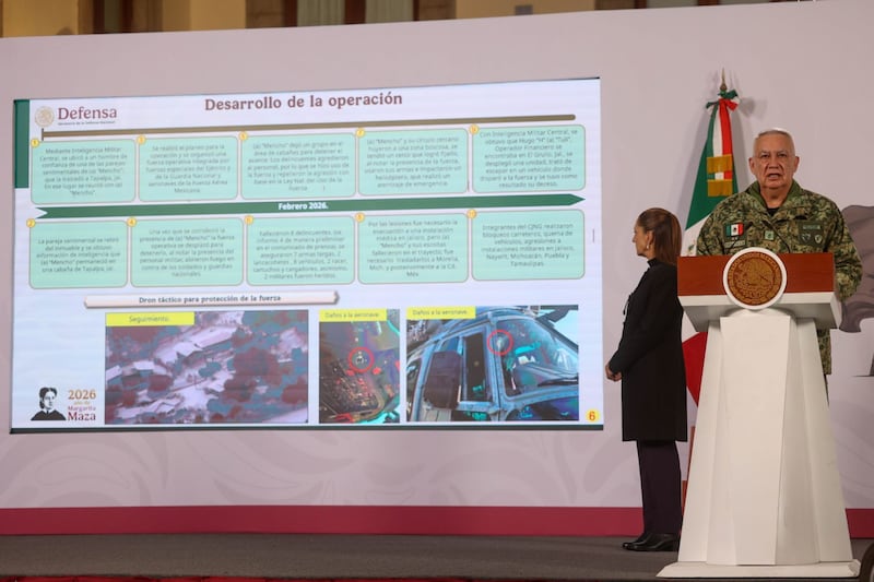Ricardo Trevilla Trejo, titular de la Defensa, ofreció un informe sobre la detención y muerte de Nemesio Rubén Oseguera Cervantes, "El Mencho", líder del Cartel Jalisco Nueva Generación (CJNG). El secretario general reconoció a los soldados caídos durante el operativo. Ricardo Trevilla Trejo da informe sobre caída del Mencho