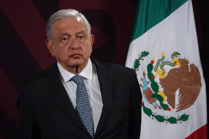 Andrés Manuel López Obrador, expresidente de México. AMLO encabezando conferencia mañanera en tema de salud, en la que autoridades dieron su informe de resultados durante el sexenio como parte del último día dedicado a esta sección. El acto se realizó en el Salón de Tesorería en Palacio Nacional.