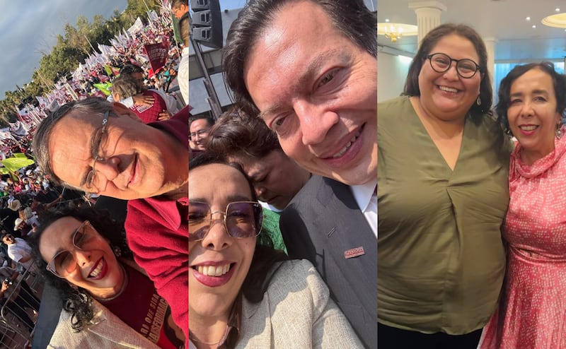 Araceli Brown con Marcelo Ebrard, Mario Delgado y Citlali Hernández