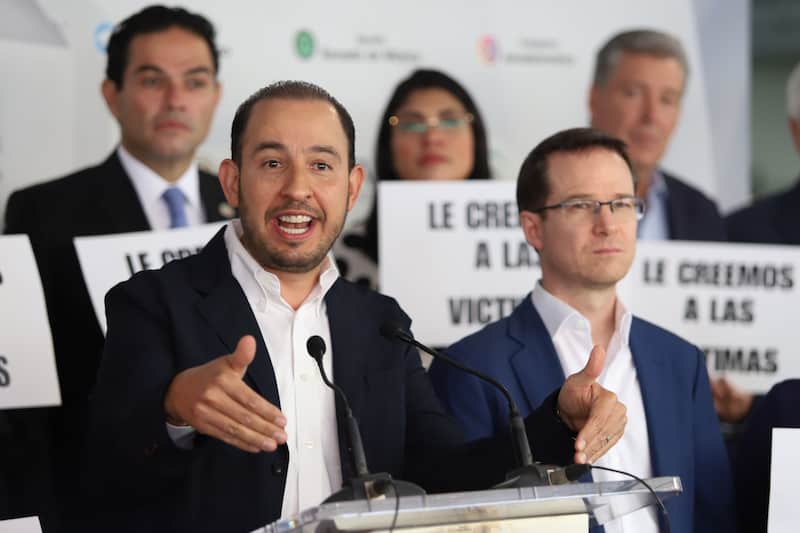 CIUDAD DE MÉXICO, 25MARZO2025.- Marko Cortés, senador del PAN, pidió en la sesión pasada, la creación de un grupo independiente para la investigación del Rancho Izaguirre. Imágen