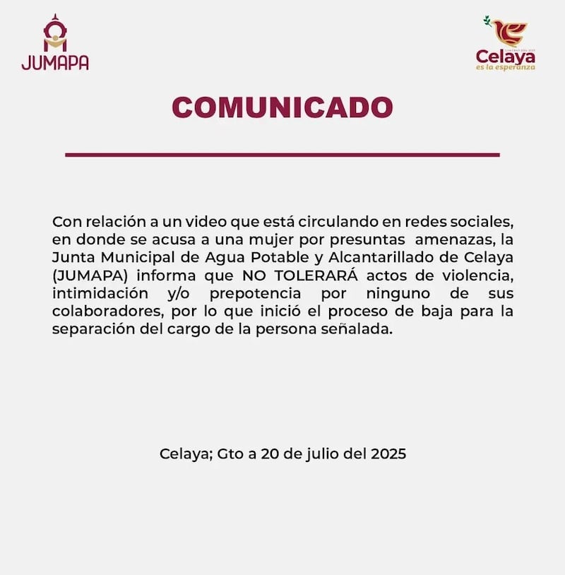 Funcionaria de JUMAPA amenaza a ciudadano