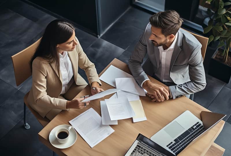Aquí te explicamos lo que estipula la Ley del Trabajo si laboras durante Semana Santa Dos personas con una computadora mientras trabajan sobre una mesa
