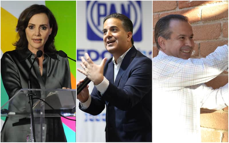 Lilly Téllez, Damián Zepeda y Antonio Astiazarán. La senadora Lilly Téllez hablando en un evento; el exsenador Damián Zepeda reaccionando; y Antonio Astiazarán sonriendo.