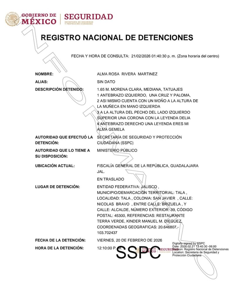 Registro Nacional de Detenciones La Leona Registro Nacional de Detenciones