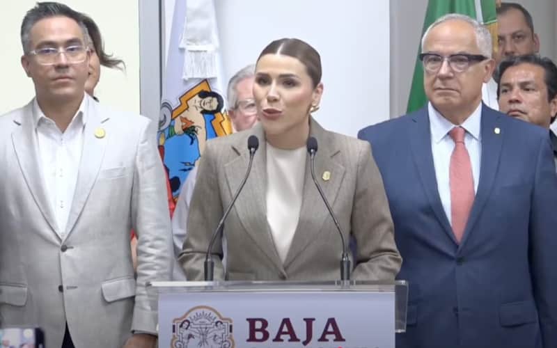 La gobernadora salió a dar aclaraciones sobre la revocación de su visa La gobernadora de Baja California, Marina del Pilar