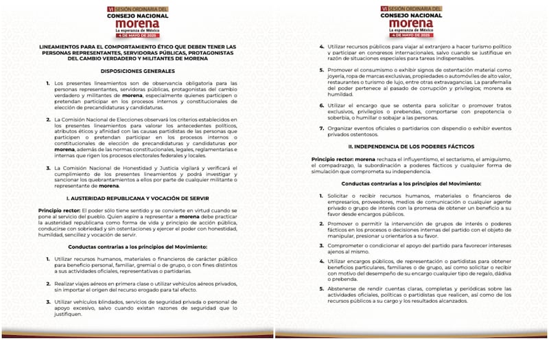 Lineamientos de Morena