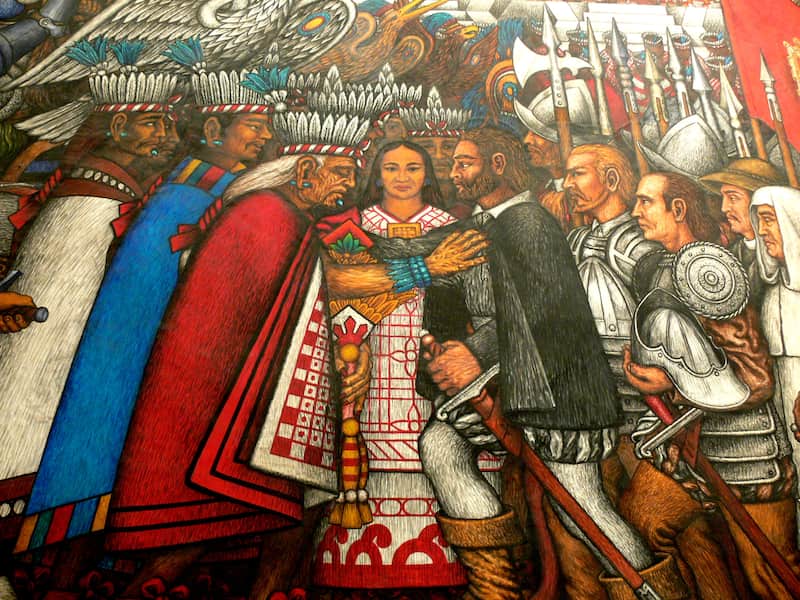 La Malinche. Palacio de Gobierno: Mural de Desiderio Hernández Xochitiotzin Mural realizado por Desiderio Hernández Xochitiotzin, ubicado en el Palacio de Gobierno de Tlaxcala.