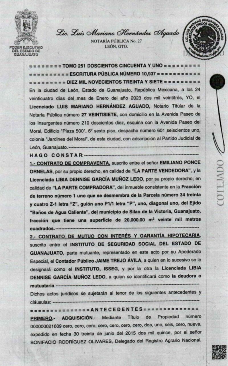 Escritura Predio Libia Dennise