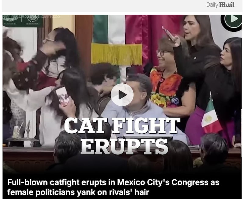 DAILY MAIL riña congreso CDMX