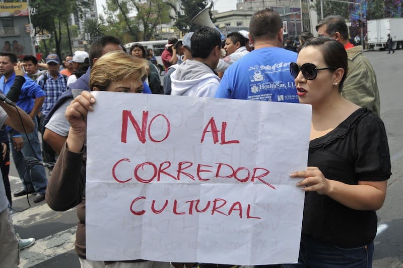 Protestas por el Corredor Cultural Chapultepec. Protestas Corredor Chapultepec
