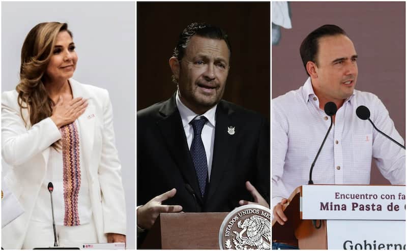 La Encuesta MX trae a los 16 mandatarios estatales mejor calificados por las Inteligencias Artificiales. Imágenes de los tres gobernadores mejor calificados por las IA
