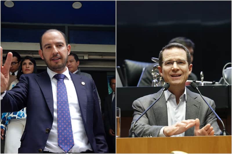Los senadores panistas Marko Cortés y Ricardo Anaya. Ambas figuras del panismo buscarían liderar su bancada en el Senado.