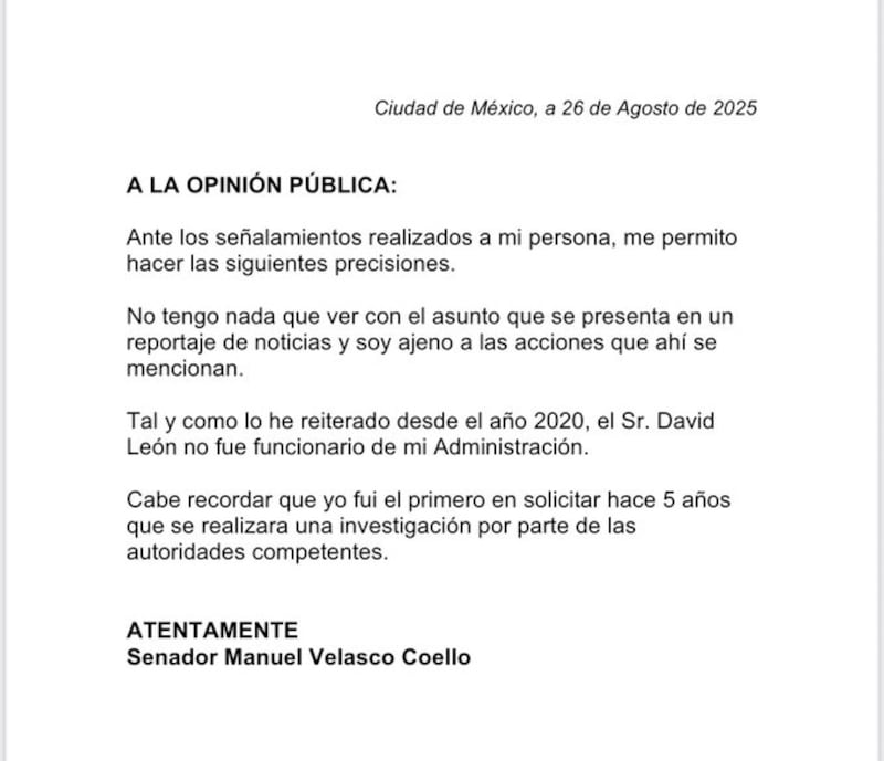 Misiva Manuel Velasco