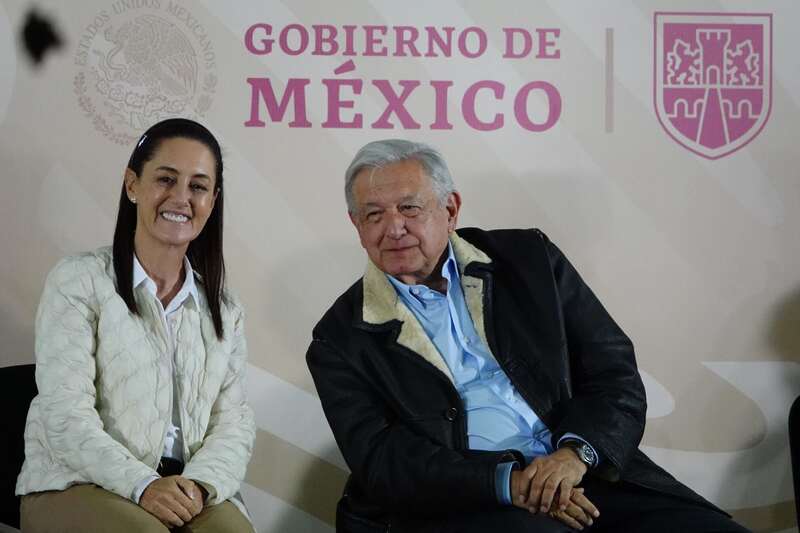 La presidenta Claudia Sheinbaum y el expresidente Andrés Manuel López Obrador. Andrés Manuel López Obrador, presidente de México y Claudia Sheinbaum, presidenta electa de nuestro país,, durante el acto protocolario de la inauguración inauguración de la estación Santa Fe del Tren Interurbano.