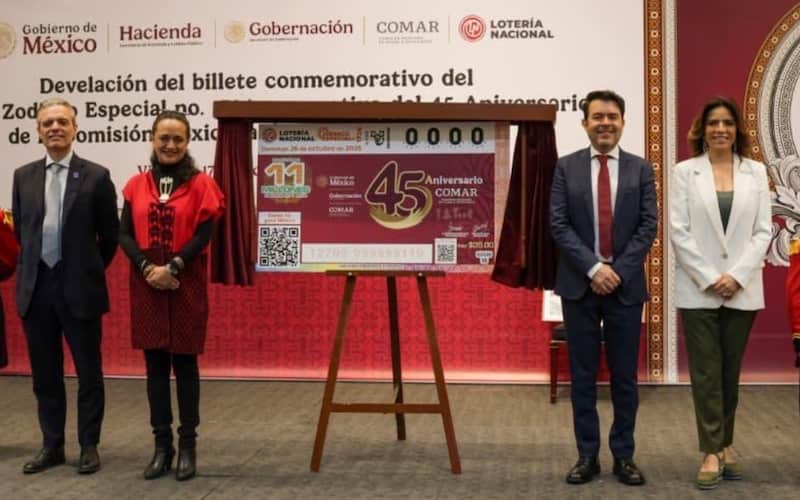 La develación del billete se hizo en colaboración con la Segob Develación del billete conmemorativo de la COMAR