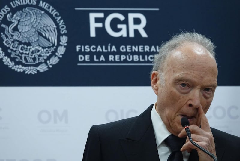 CIUDAD DE MÉXICO, 29ABRIL2025.- Alejandro Gertz Manero, fiscal General de la República, ofreció una conferencia para anunciar los avances de la investigación en el caso de Teuchitlán, Jalisco, realizada en la Fiscalía Especializada en materia de Delincuencia Organizada.
FOTO: GRACIELA LÓPEZ/CUARTOSCURO.COM Alejandro Gertz Manero