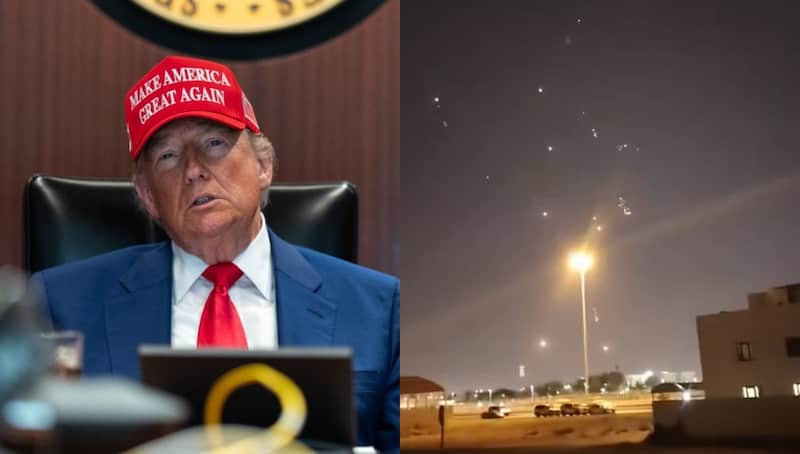 El presidente de EUA aseguró que Irán avisó del ataque a su base militar en Qatar El presidente Donald Trump en conferencia de prensa e imágenes del lanzamiento de misiles a la base militar de EUA en Qatar