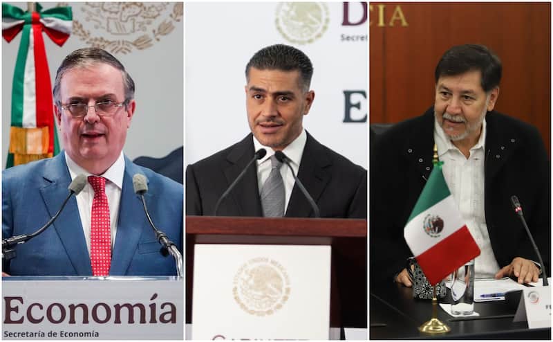El Financiero realizó una encuesta sobre las preferencias presidenciales por el partido guinda para las próximas elecciones presidenciales. Imágenes de Marcelo Ebrard, Omar García Harfuch y Gerardo Fernández Noroña.
