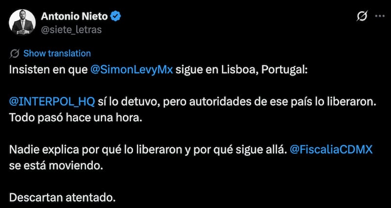 Sin descripción Tuit de Antonio Nieto