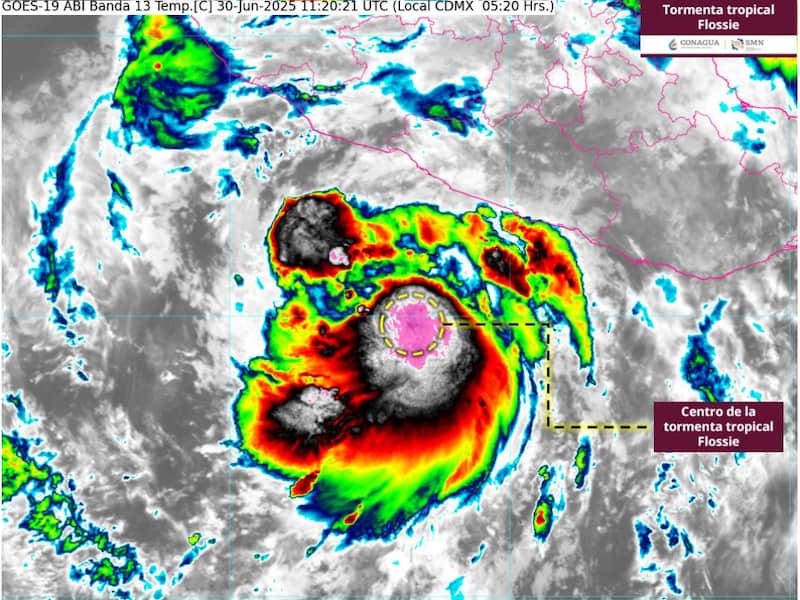 Mapa del centro de la Tormenta Tropical Flossie Mapa de la Tormenta Tropical Flossie