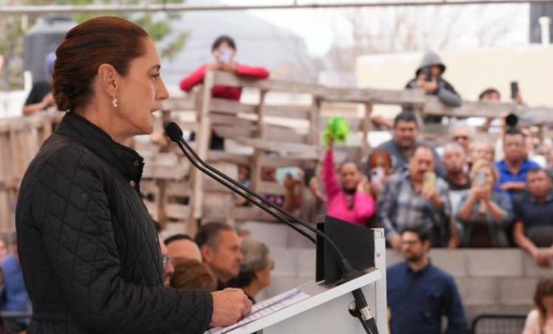 Claudia Sheinbaum durante su gira por Monclova, Coahuila