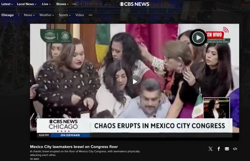 CBS NEWS riña congreso CDMX