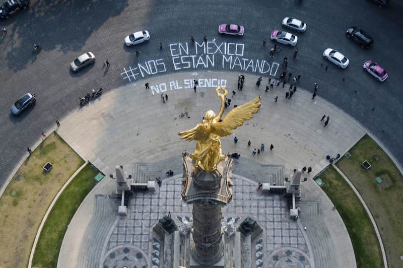 Periodistas protestaron en la CDMX por las agresiones contra la prensa Periodistas se manifestaron en el Ángel de la Independencia