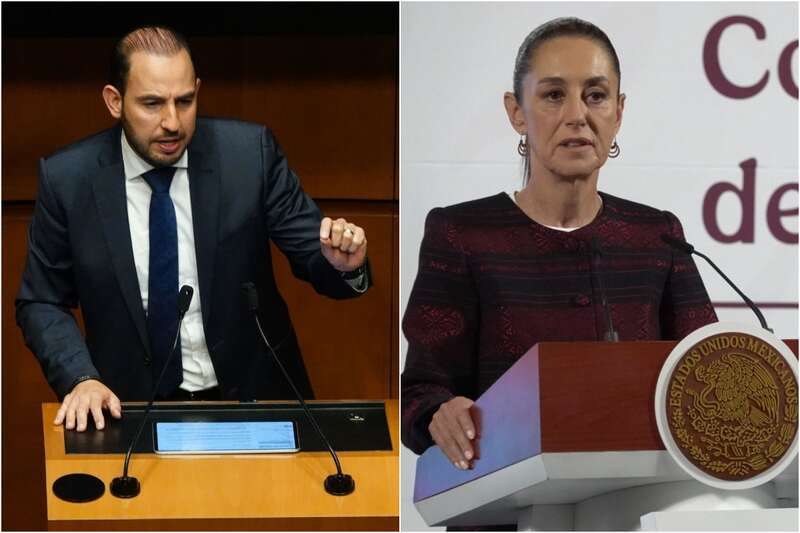 Marko Cortés, senador del PAN, y la presidenta Claudia Sheinbaum. El panista respondió a los dichos de la mandataria federal, quien lo señaló como "hipócrita".