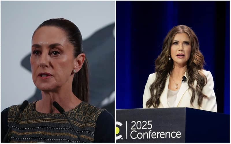 Claudia Sheinbaum responde a Kristi Noem. Claudia Sheinbaum y Kristi Noem.