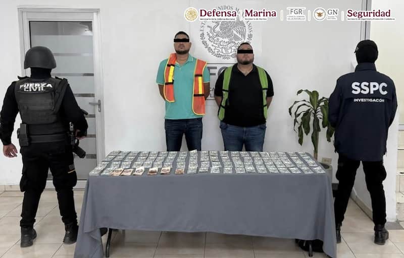 Detuvieron en Nuevo León a 9 personas entre los que destacan 6 integrantes del Cártel del Noroeste y a 1 presunto prófugo con orden de aprehensión vigente por parte de EUA. Imágenes de dos individuos detenidos por el Gabinete de Seguridad.