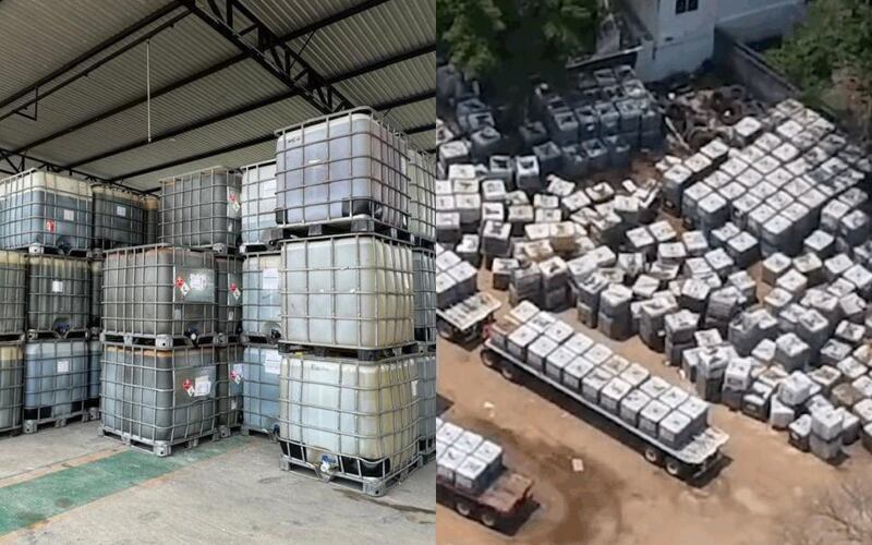 Huachicol confiscado en Tabasco