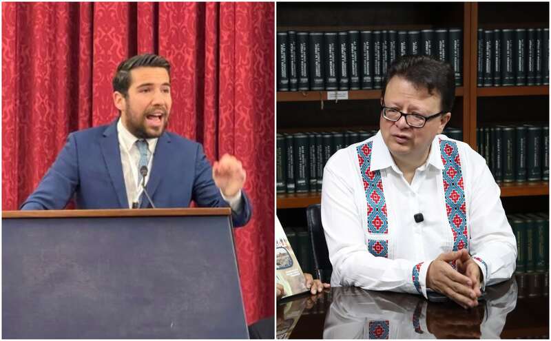 Luis Felipe Calderon Zavala, hijo del expresidente panista, se lanzó contra el magistrado Felipe de la Mata por minimizar el uso de acordeones en los comicios del pasado 1 de junio. Imágen de Luis Felipe Calderon Zavala y Felipe de la Mata