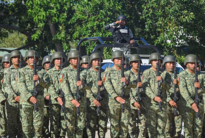 Elementos de la Defensa en Campeche Los soldados en México sirven de apoyo a las tareas de seguridad