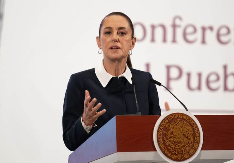 Claudia Sheinbaum, presidenta de México. Sheinbaum durante la conferencia de prensa en Palacio Nacional.