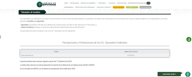 Sueldo de un diputado