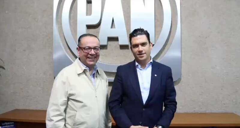 Germán Martínez y el presidente Nacional del PAN, Jorge Romero Germán Martínez anunció su regreso al PAN