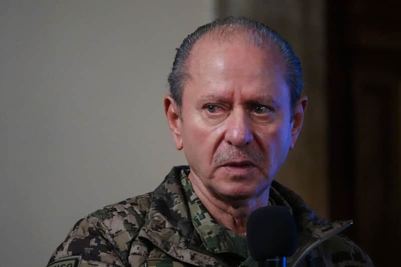 Rafael Ojeda, exsecretario de Marina. Rafael Ojeda durante la conferencia mañanera en qué se presentó el informe de seguridad.