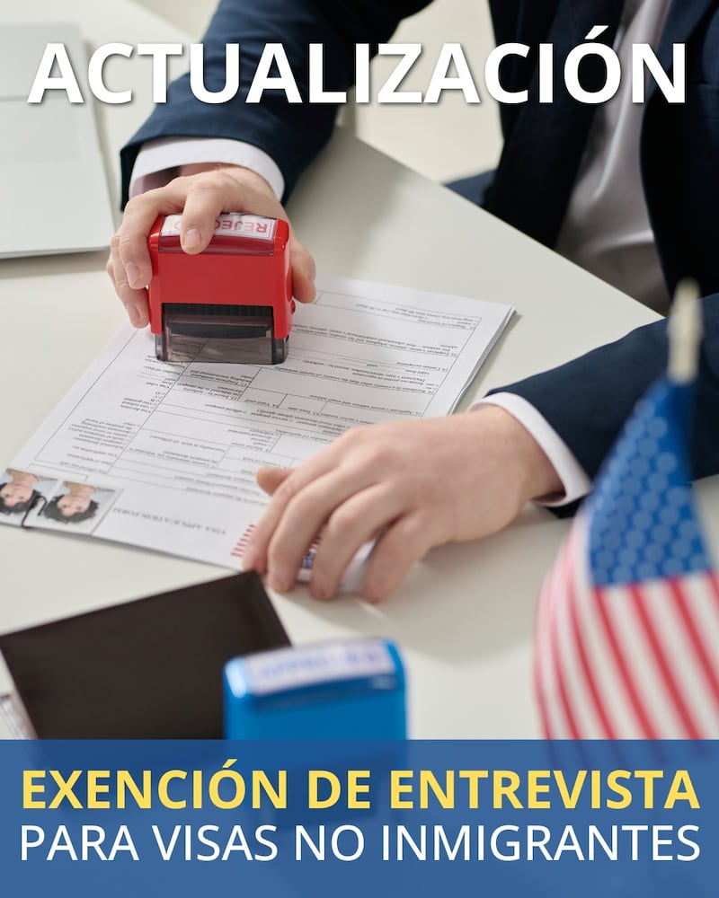 Exención de entrevista para visas no inmigrantes EUA