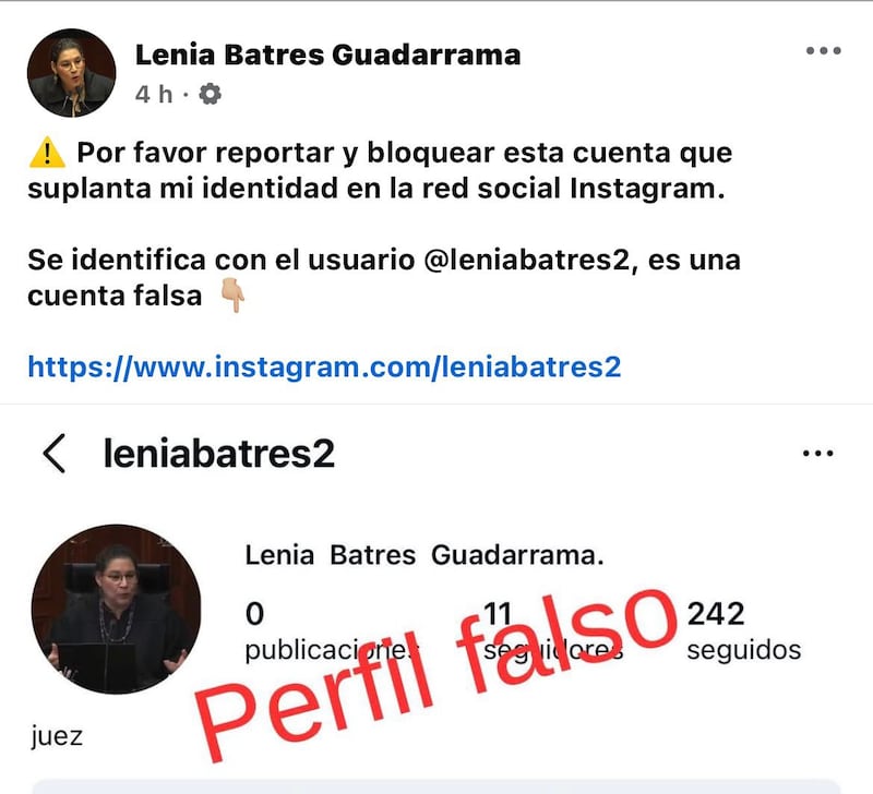 Lenia Batres desmiente perfil en redes lenia desmiente perfil