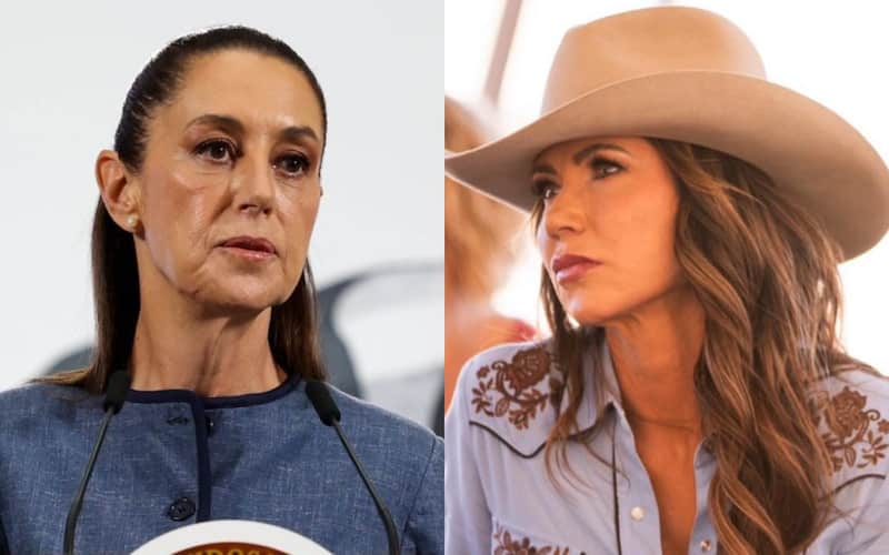 La presidenta fue acusada de haber alentado las protestas en Los Ángeles La presidenta Claudia Sheinbaum y la Secretaria de Seguridad de EUA, Kristi Noem