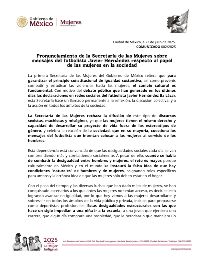 Secretaría de Mujeres