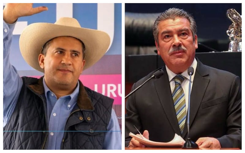 Carlos Manzo, presidente municipal de Uruapan y el senador morenista Raúl Morón