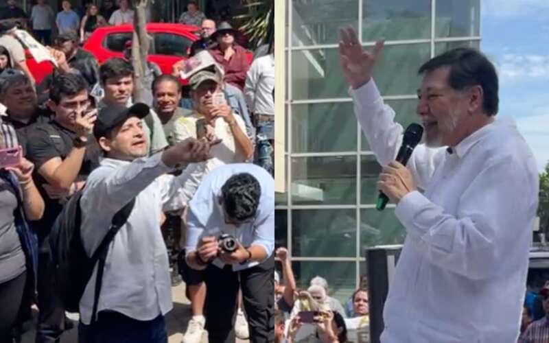 El senador cruzó palabras con un manifestante durante un evento en Sinaloa Noroña lo acusó de querer reventar la asamblea