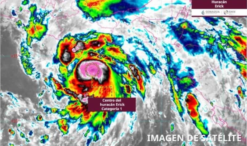 La tormenta tropical Erick tomó fuerza y se transformó en Huracán categoría 1. Imágen