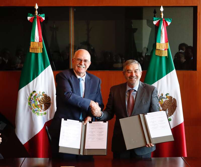 La SRE y la Sader reafirmaron su compromiso del Gobierno de México con la soberanía alimentaria y la transformación del campo nacional. Imágenes de los titulares de la SRE y Sader