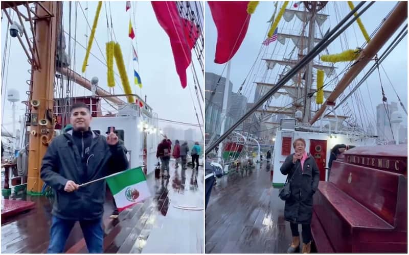 Morenistas en Buque Cuauhtémoc. Personas pro-Morena en Buque Cuauhtémoc promocionando elección del Poder Judicial.